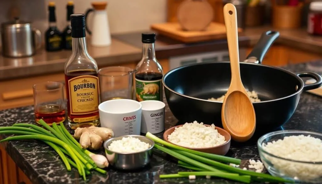 Kitchen tools for bourbon chicken preparation Kitchen tools for bourbon chicken preparation