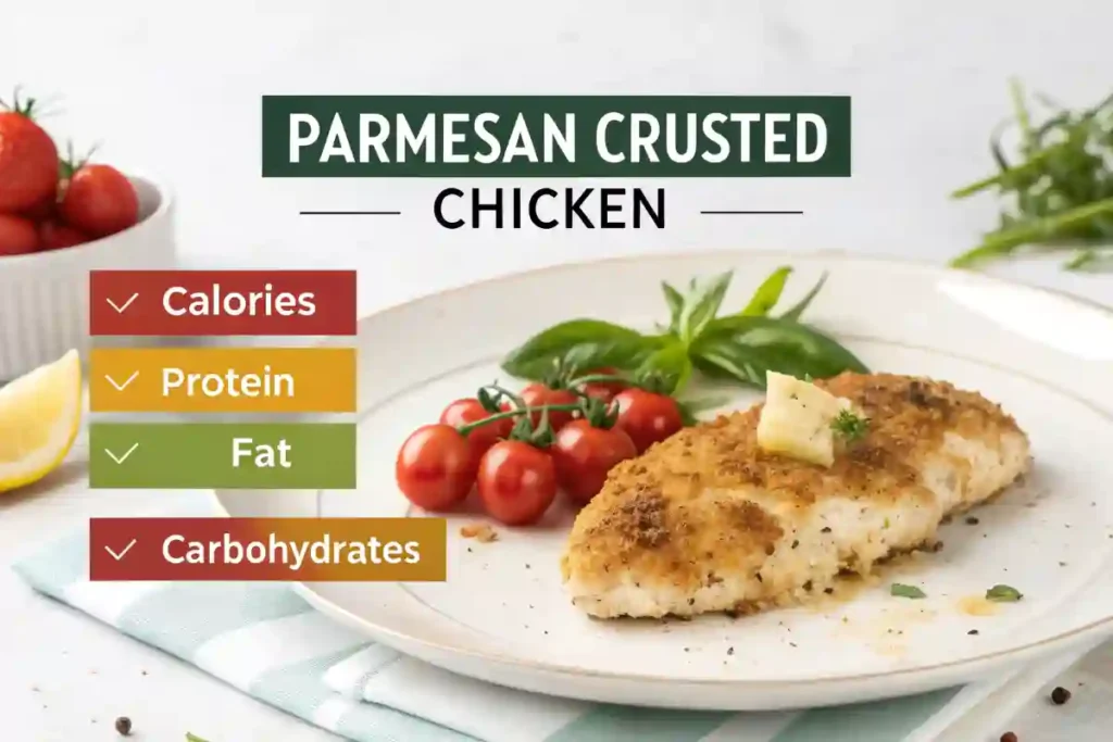 Nutritional chart of Parmesan Crusted Chicken.
