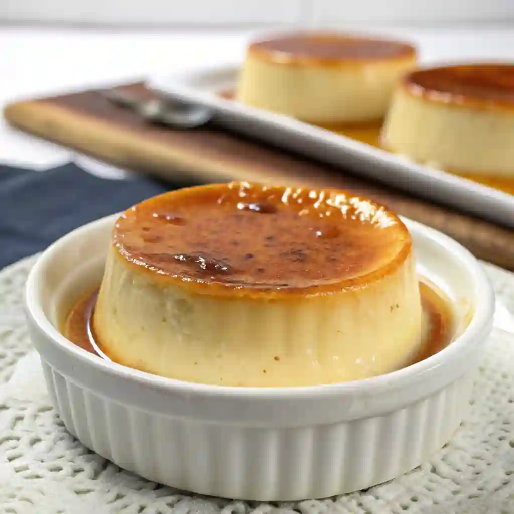 Classic French Custard Dessert in a Ramekin custardy French dessert