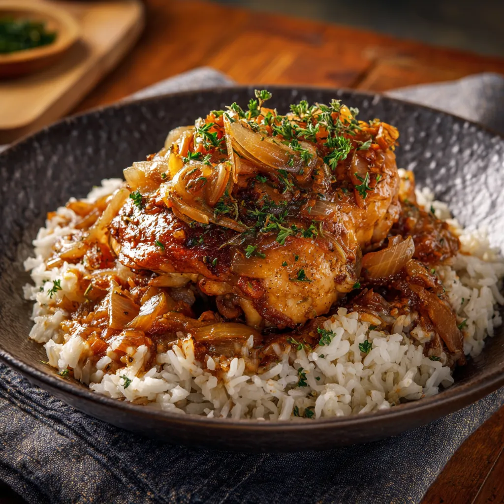 Beer Braised Chicken and Rice