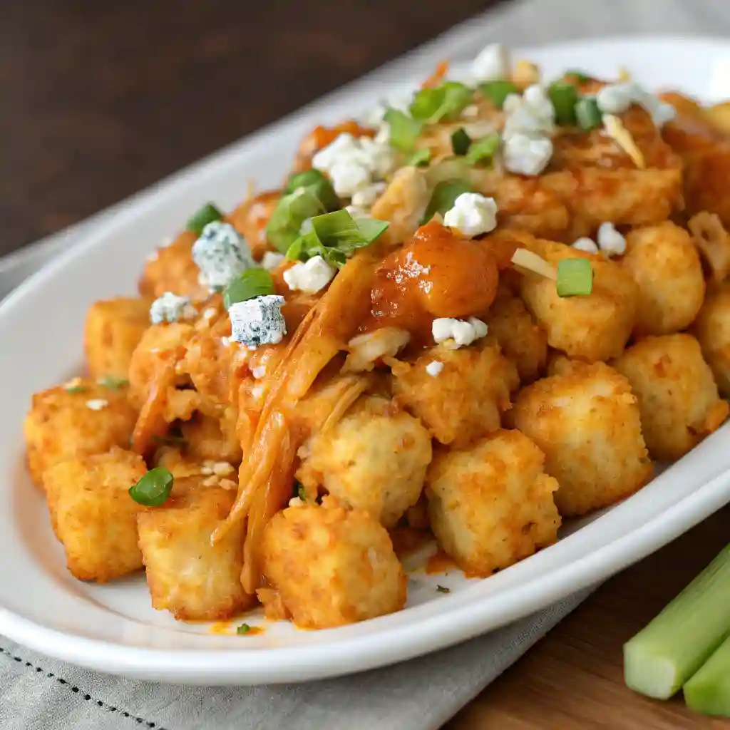 Buffalo Chicken Tater Tot Casserole