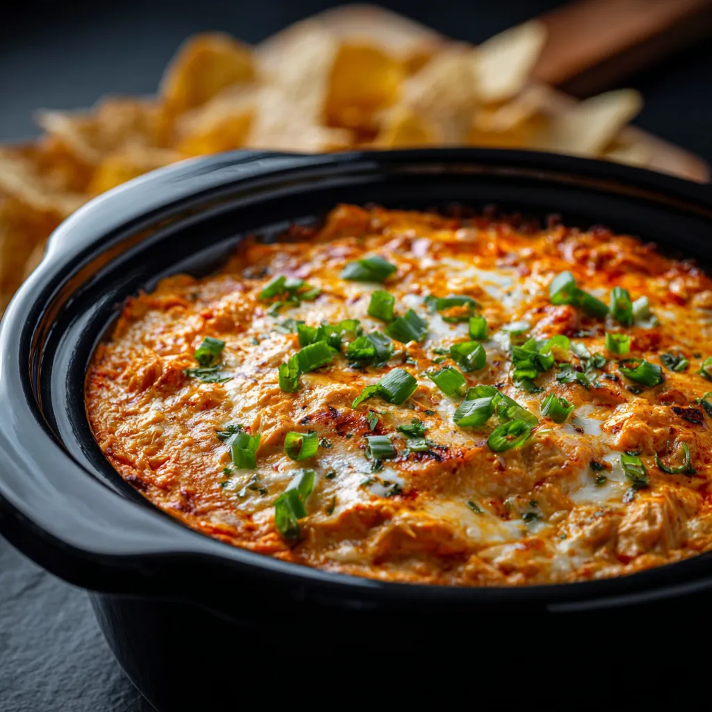 Cheesy Slow Cooker Buffalo Chicken Dip