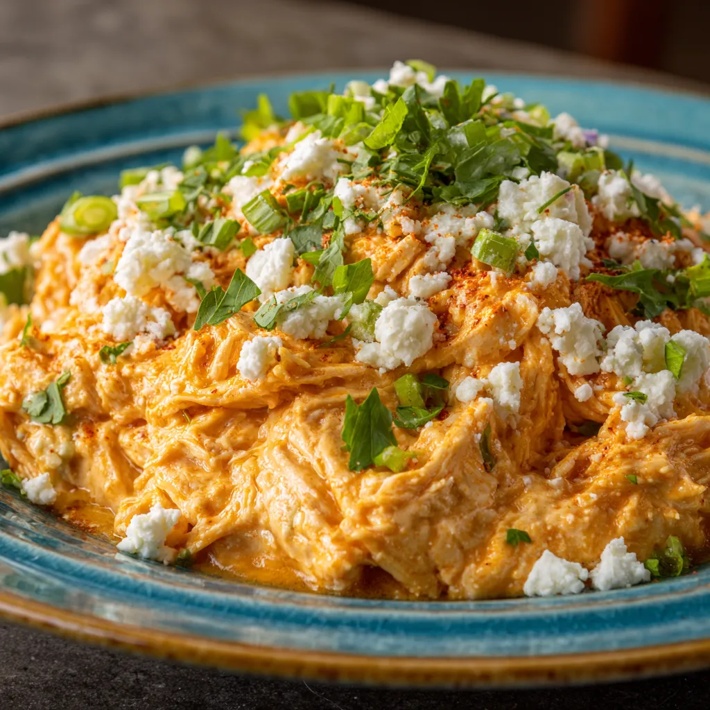 Cheesy Slow Cooker Buffalo Chicken Dip